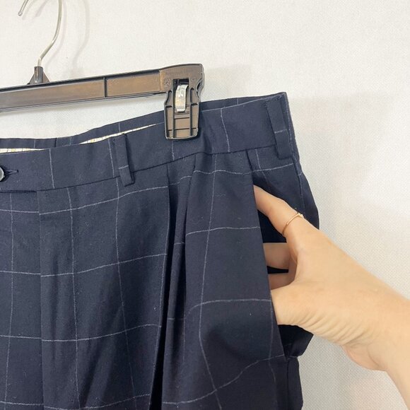 Ermenegildo Zegna Navy Blue Grid Plaid Wool Suit Jacket & Pants - Size 52L - Picture 6 of 15